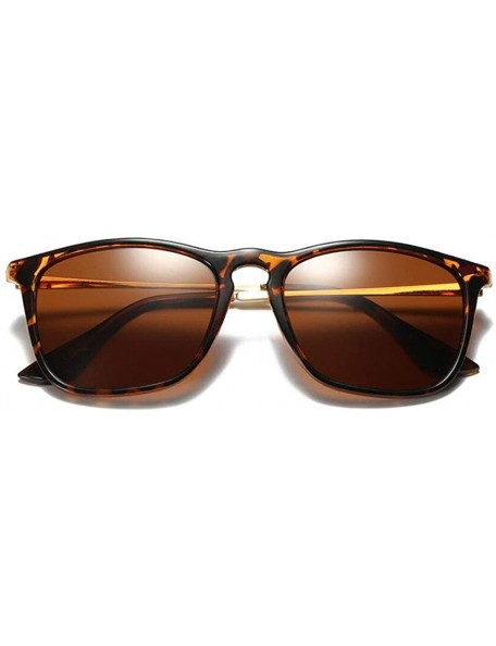 Rectangular Fashion Square Sunglasses Polarized Men Women Vintage Driving Sun glasses - Brown - C4197HUSRIR $8.02