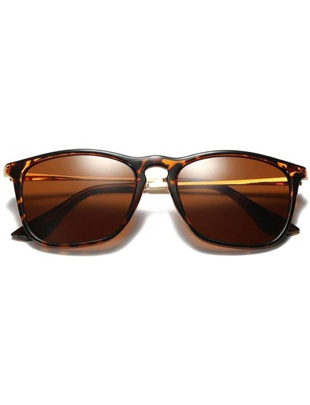 Rectangular Fashion Square Sunglasses Polarized Men Women Vintage Driving Sun glasses - Brown - C4197HUSRIR $8.02