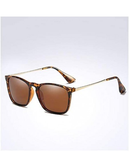 Rectangular Fashion Square Sunglasses Polarized Men Women Vintage Driving Sun glasses - Brown - C4197HUSRIR $8.02