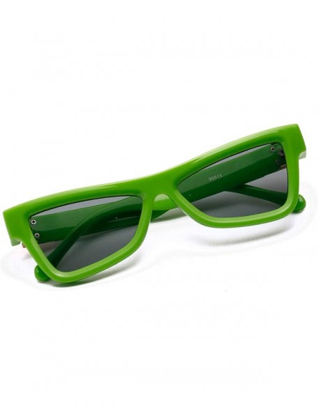 Square Fashion Sunglasses Leopard Vintage Designer - Green - C918SXXCWY3 $13.58