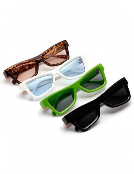 Square Fashion Sunglasses Leopard Vintage Designer - Green - C918SXXCWY3 $13.58