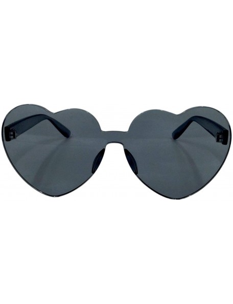 Oversized 1 Pcs Oversized Candy Color Heart Shaped Sunglasses Clear Lens Fashion - Choose Color - Black - CN18N8EGYH0 $18.44