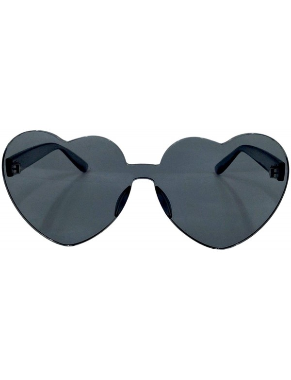 Oversized 1 Pcs Oversized Candy Color Heart Shaped Sunglasses Clear Lens Fashion - Choose Color - Black - CN18N8EGYH0 $18.44