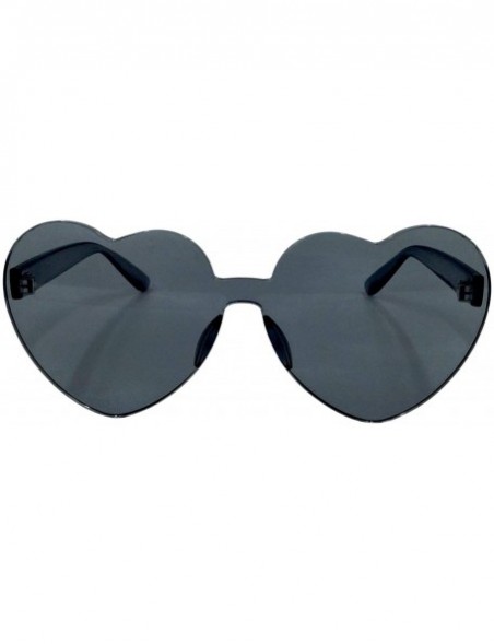 Oversized 1 Pcs Oversized Candy Color Heart Shaped Sunglasses Clear Lens Fashion - Choose Color - Black - CN18N8EGYH0 $18.44