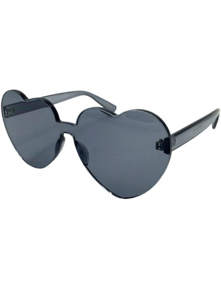 Oversized 1 Pcs Oversized Candy Color Heart Shaped Sunglasses Clear Lens Fashion - Choose Color - Black - CN18N8EGYH0 $18.44