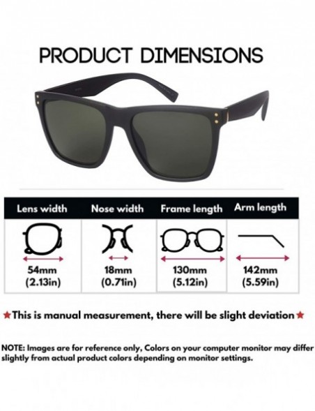 Square 80s Horned Rim Sunglasses for Men Women Square Sunglass Polarized Lens 541076 - Matte Black Frame - CJ1827IKWA2 $8.13