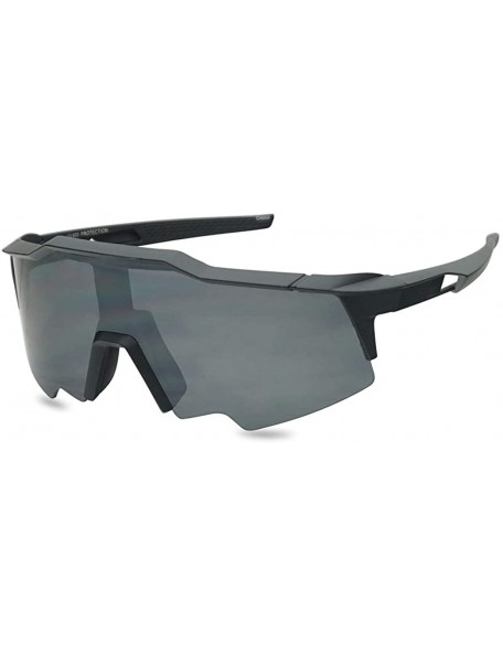 Wrap Oversized Wrap Around Reflective Mirrored Performance Sports Colored Frame Sunglasses for Men and Women - C118Z53S4WH $1...