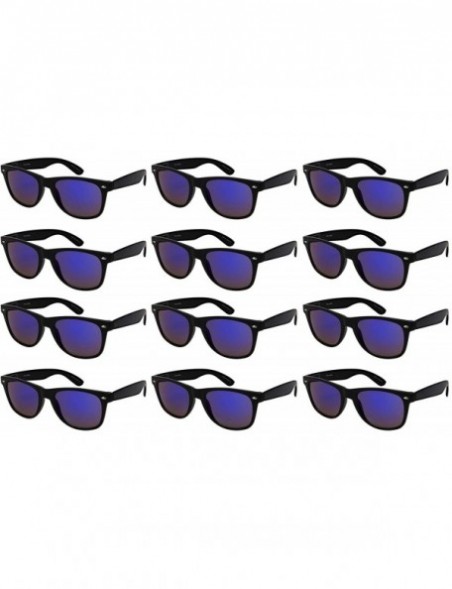 Wayfarer Wholesale 80's Retro Style Horned Rim Sunglasses Unisex Spring Hinge -12 Pack - C118IRLYAC6 $16.29