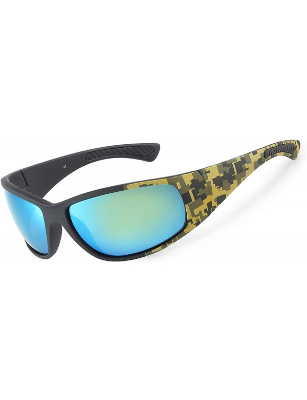 Sport Polarized Wrap Around Sports Sunglasses for Men Driving Baseball Running Cycling Fishing Golf - CG18IIZT7S3 $21.88