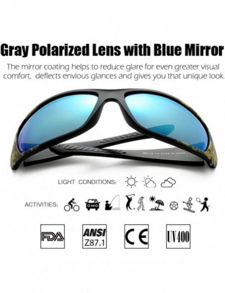 Sport Polarized Wrap Around Sports Sunglasses for Men Driving Baseball Running Cycling Fishing Golf - CG18IIZT7S3 $21.88