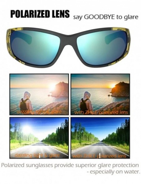 Sport Polarized Wrap Around Sports Sunglasses for Men Driving Baseball Running Cycling Fishing Golf - CG18IIZT7S3 $21.88