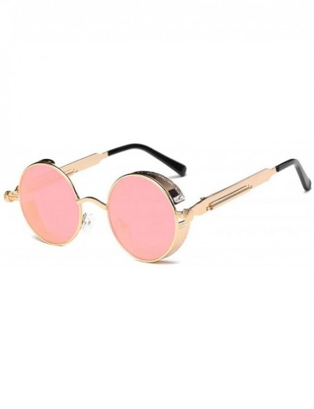 Round Metal Round Steampunk Sunglasses Men Women Fashion Glasses Retro Frame Vintage UV400 - 6 - CA19858RNNR $25.92