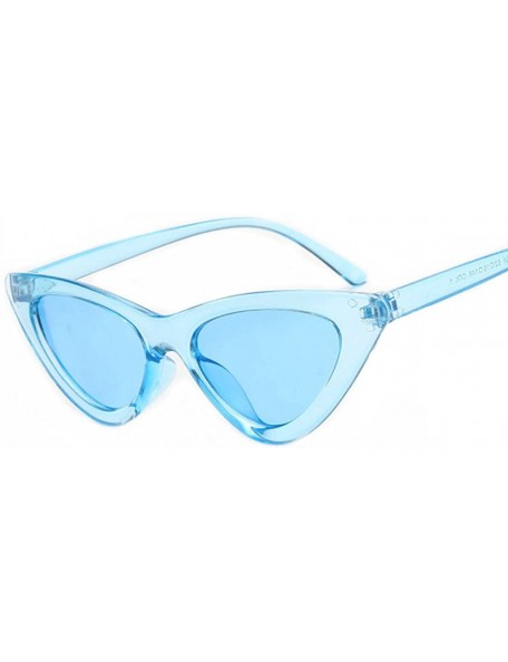 Cat Eye Cat Eyes Sunglasses for Women - Vintage Ladies Triangular Glasses Goggle - Blue/Blue - CL18ET9XETD $9.02