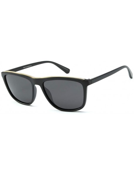 Square Hot Men's trend polarizer Cycling driving sunglasses - Sand Black C1 - CC1904XAXXQ $13.08