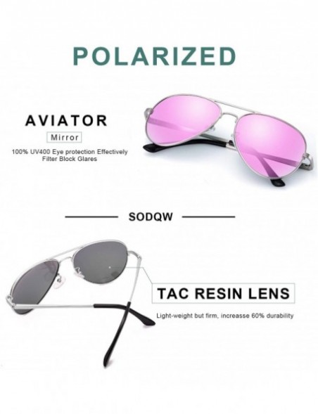 Sport Aviator Sunglasses for Women Polarized Mirrored - Large Metal Frame - UV 400 Protection - CU18HYECR9W $27.40