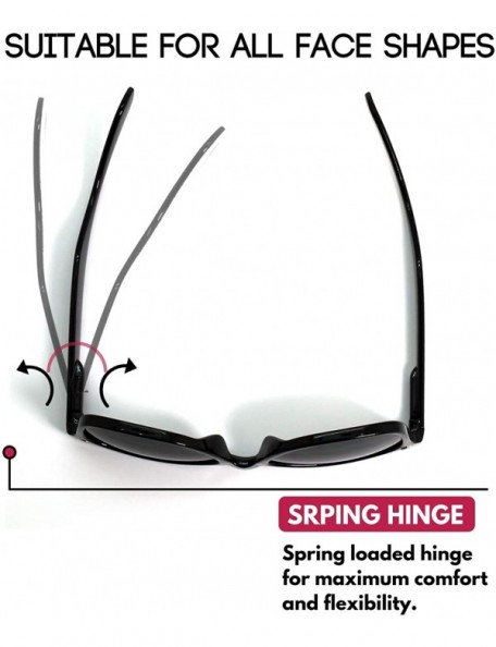 Wayfarer Wholesale 80's Retro Style Horned Rim Sunglasses Unisex Spring Hinge -12 Pack - C118IRLYAC6 $16.29