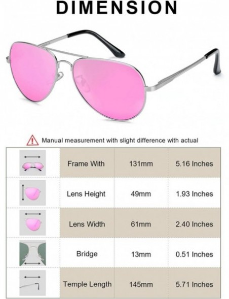 Sport Aviator Sunglasses for Women Polarized Mirrored - Large Metal Frame - UV 400 Protection - CU18HYECR9W $27.40