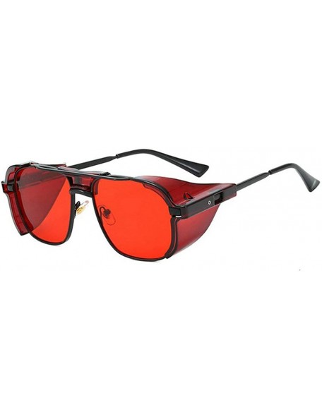 Square sunglasses Fashion Protection Windproof Glasses - Red - CF18AR93G8K $16.56