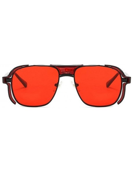 Square sunglasses Fashion Protection Windproof Glasses - Red - CF18AR93G8K $16.56