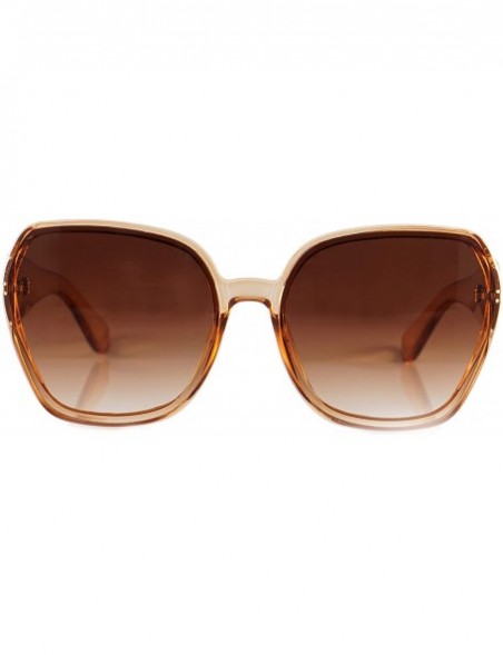 Oversized Oversize Retro Street Style Thick Frame Unique Hexagon Sunglasses A257 - Brown Brown - CB18O5LT3IQ $8.33