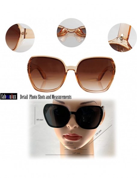 Oversized Oversize Retro Street Style Thick Frame Unique Hexagon Sunglasses A257 - Brown Brown - CB18O5LT3IQ $8.33