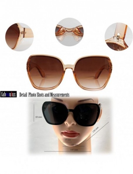 Oversized Oversize Retro Street Style Thick Frame Unique Hexagon Sunglasses A257 - Brown Brown - CB18O5LT3IQ $8.33