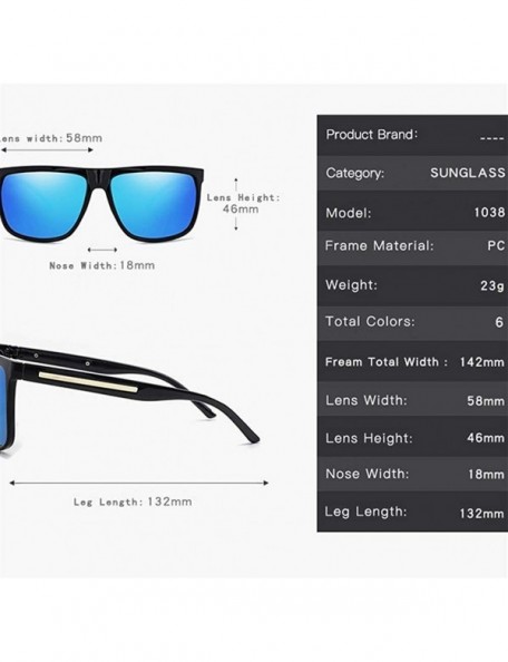 Square Polarized Sunglasses Nigt vision for Men UV400 Driving Sunglasses Gradient Sun Glasses - Red Black - CJ199Q9RN26 $10.78