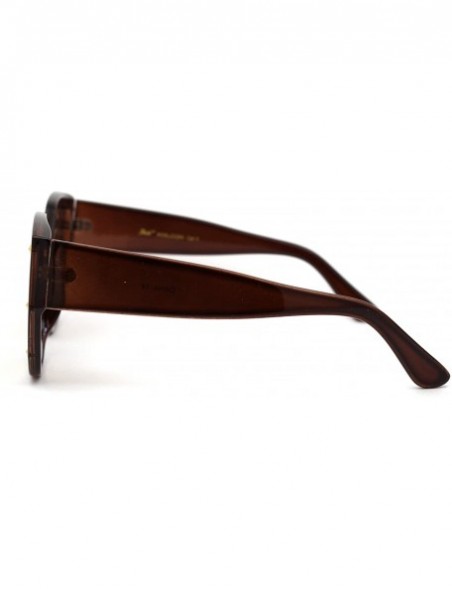 Butterfly Womens Pyramid Stud Geometric Butterfly Sunglasses - All Brown - CU18YWCNQMU $7.35