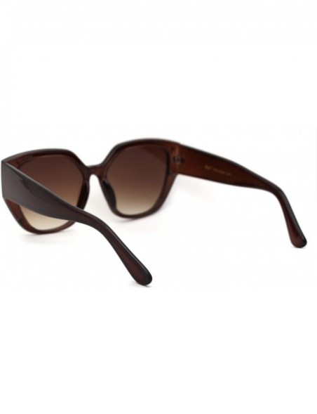 Butterfly Womens Pyramid Stud Geometric Butterfly Sunglasses - All Brown - CU18YWCNQMU $7.35