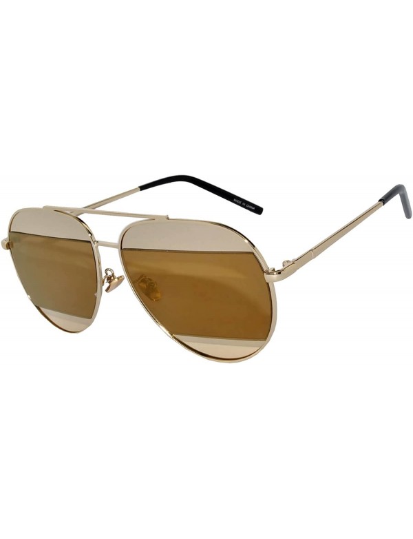 Aviator Women's Metal Fashion Cateye Aviators retro mirror lens Sunglasses - CP188NSIITZ $21.10