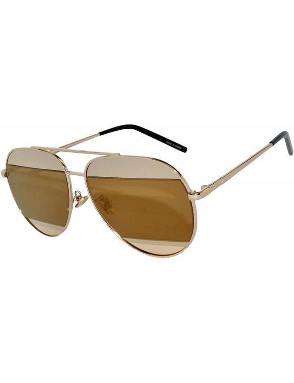 Aviator Women's Metal Fashion Cateye Aviators retro mirror lens Sunglasses - CP188NSIITZ $8.97