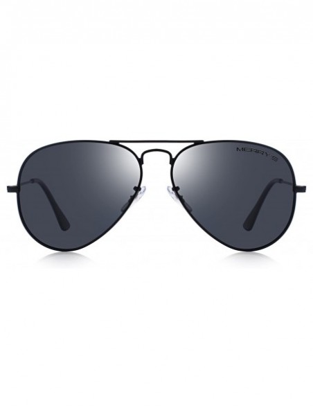 Square Classic Men Polarized sunglass Pilot Sunglasses for Women 58mm S8025 - Black&black - C518DLQHHWE $13.16