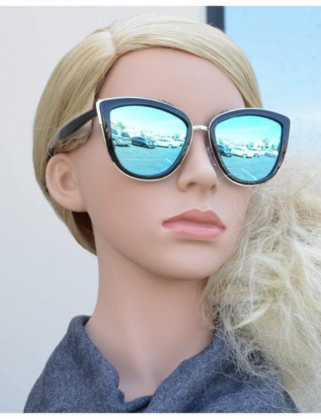 Aviator Polarized - Women Cat Eye Metal Bridge Oversized Design Sunglasses - UV Protection - CT18E747C9W $19.71