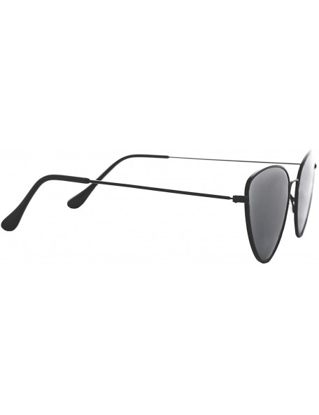 Cat Eye Cat Eye Sunglasses for Women Tinted Colored Lens Modern Trendy Stylish - Black Metal Frame / Black Lens - CN18ULEWI9I...
