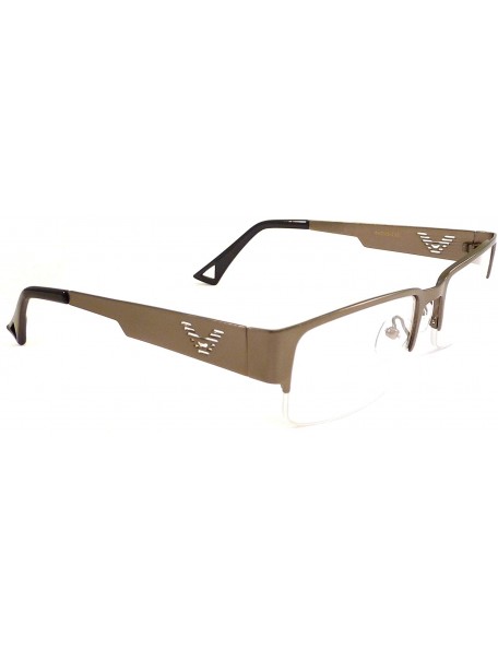 Rectangular VINTAGE Designer Metal Frame Half Rim Clear Lens Eye Glasses GUNMETAL - CA11KB2B8MD $16.61