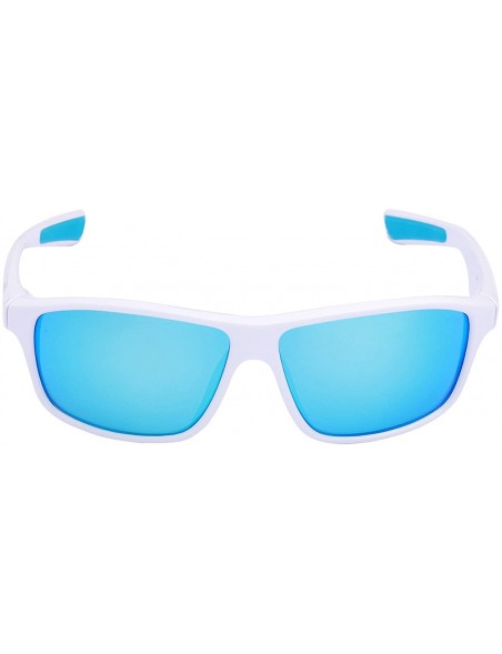 Sport Polarized Sports Sunglasses for Driving golf Fishing Men Women - White/Blue - CR18E5M2LLS $14.55