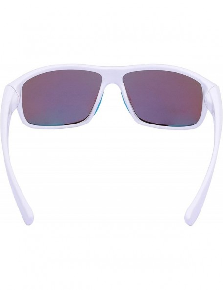 Sport Polarized Sports Sunglasses for Driving golf Fishing Men Women - White/Blue - CR18E5M2LLS $14.55