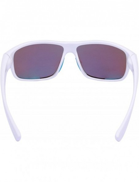 Sport Polarized Sports Sunglasses for Driving golf Fishing Men Women - White/Blue - CR18E5M2LLS $14.55