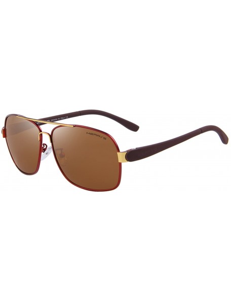 Oversized Men's Polarized Driving Sunglasses TR90 Color Mirror Lens Sun Glasses S8501 - Brown - CJ12N5NZBRN $12.13
