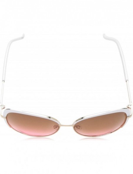 Shield Women's R573 Metal Cat-Eye Sunglasses with 100% UV Protection - 60 mm - Gold & White - CT129HH0S3H $45.58