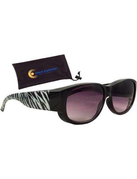 Oval Animal Print Fit Over Sunglasses Wear Over Prescription Glasses - Over Eyeglasses - Case Included - CP120LOGRXP $14.52