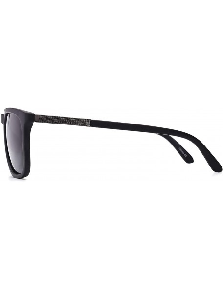 Square Classical Polarized Sunglasses For Men With Nickel Silver Decoration UV400 Protection - Black - C818Y6INASX $15.59