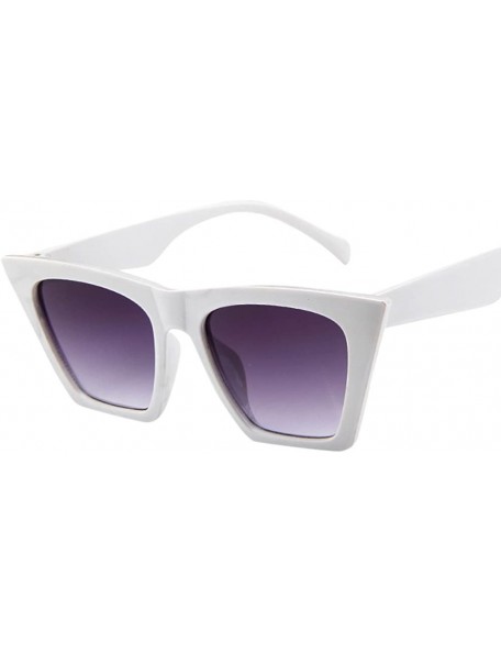 Cat Eye Fashion Women Ladies Oversized Sunglasses Vintage Retro Cat Eye Sun Glasses - White - CG199U553A3 $11.10