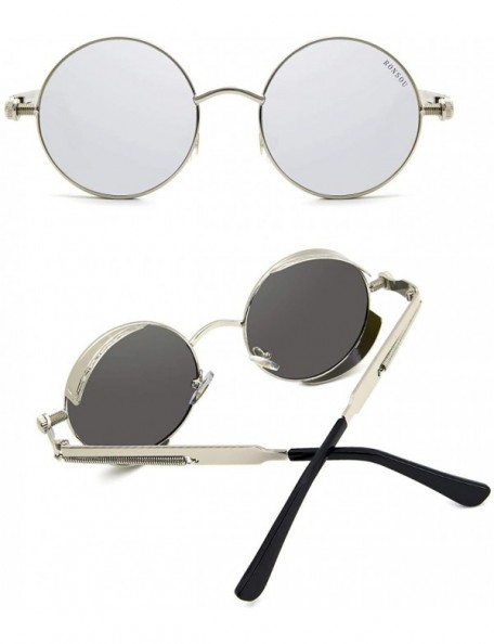 Wayfarer Steampunk Style Round Vintage Polarized Sunglasses Retro Eyewear UV400 Protection Matel Frame - CN17YT0UDOH $13.30