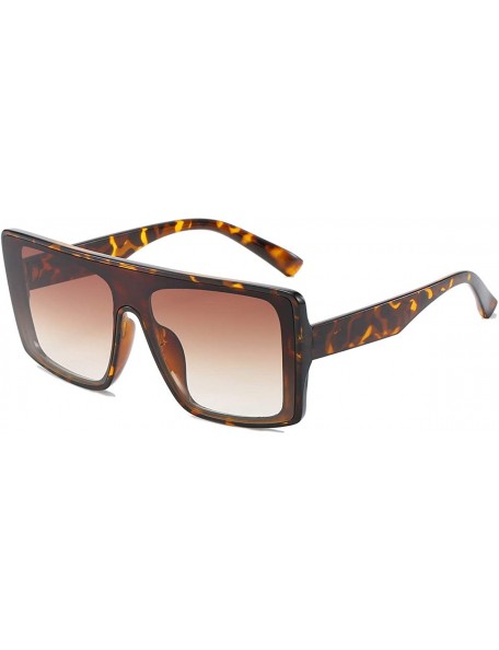 Shield Oversized Square Sunglasses for Women Flat Top Fashion Big Shades Gradient Women Sun Glasses UV400 Protection - C3197E...
