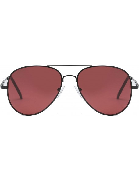 Aviator Classic Metal Pilot Aviator Fashion Sunglasses - Maroon - CO18SGRMXSQ $9.58