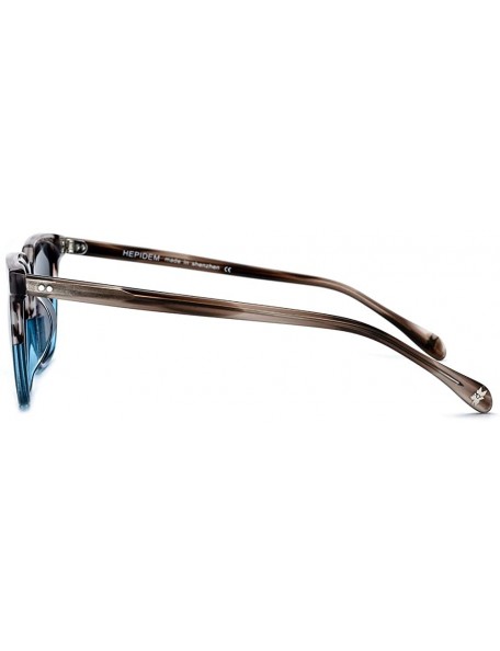 Goggle Acetate Polarized Sunglasses Square Sun Glasses for Men 9114 - Blue - CS18N0AL3EG $21.93