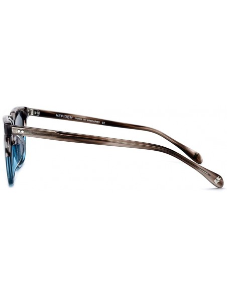 Goggle Acetate Polarized Sunglasses Square Sun Glasses for Men 9114 - Blue - CS18N0AL3EG $21.93