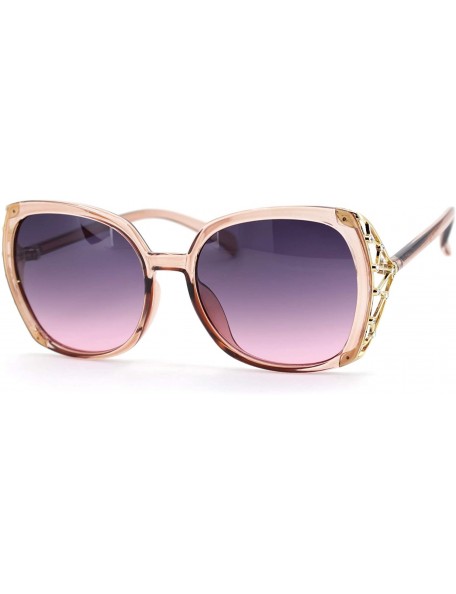Oversized Womens Rhinestone Bling Metal Web Designer Fashion Sunglasses - Pink Purple Pink - CW18UCLIRSZ $23.55