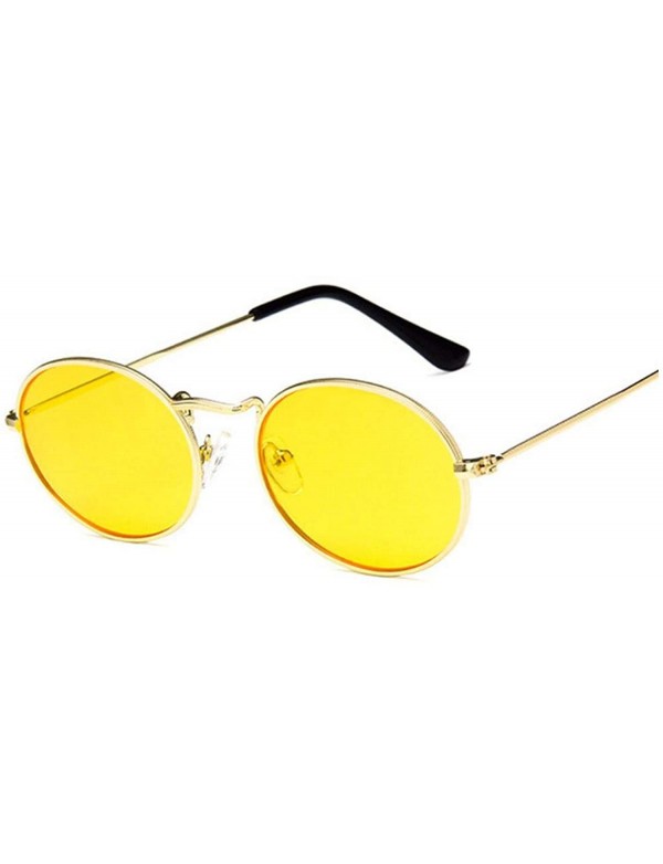 Oval Retro Oval Sunglasses Women Luxury Er Vintage Small Black Red Yellow Shades Sun Glasses FeOculos UV400 - CF199CS8CE6 $29.60